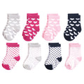 Girls Essentials Socks, Onyx Blossom Hearts