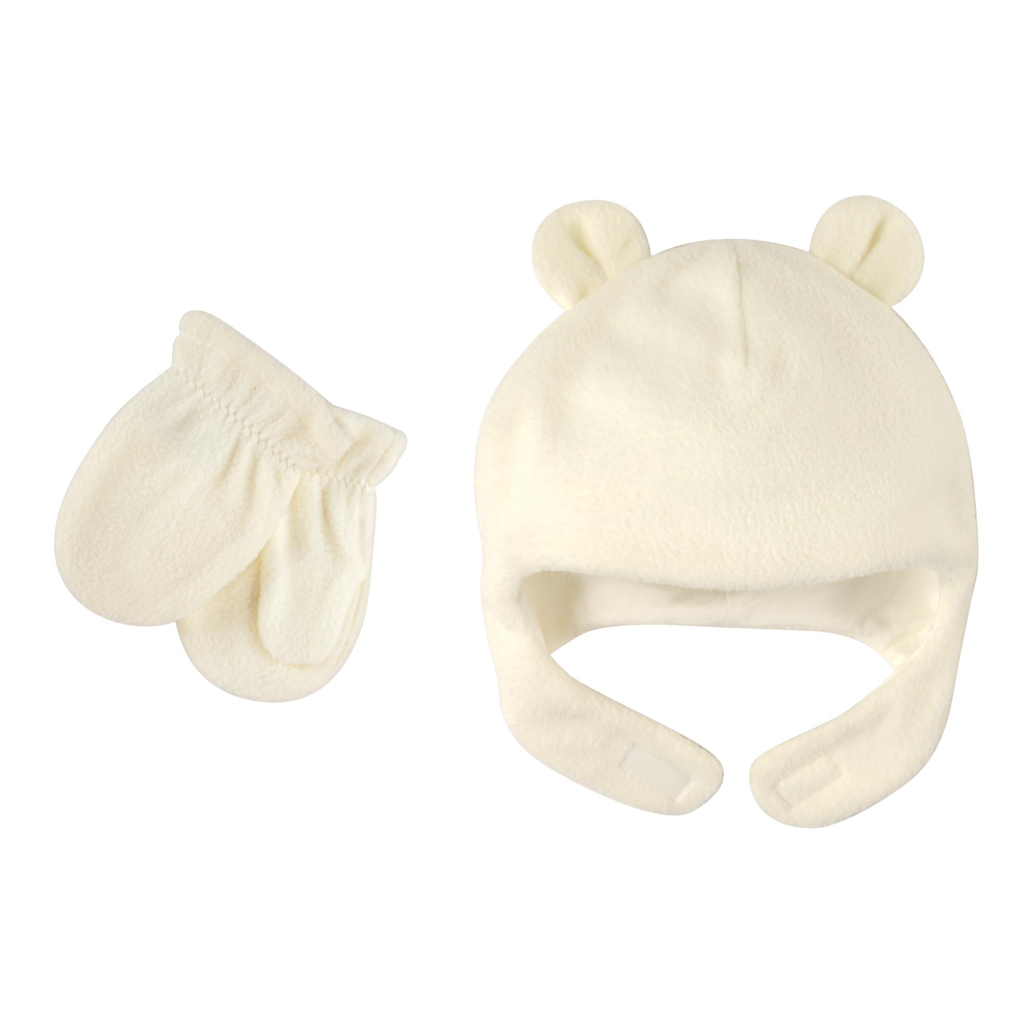 Unisex Winter Beary Hat and Mitten Set, Toasted Vanilla