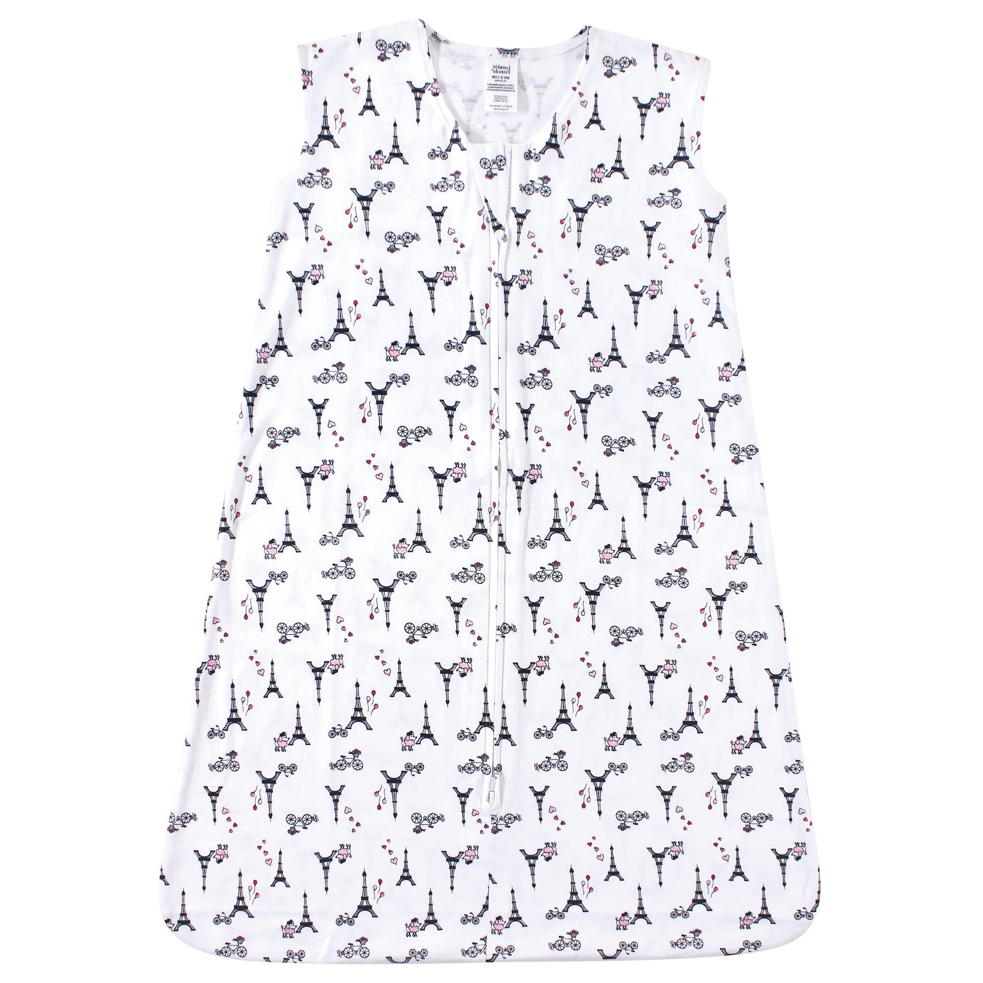 Girls Sleeveless Jersey Sleep Sack, Parisian Poodle Knit