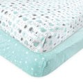 Boys Snug-Fit Cotton Crib Sheet, Silver Elephant