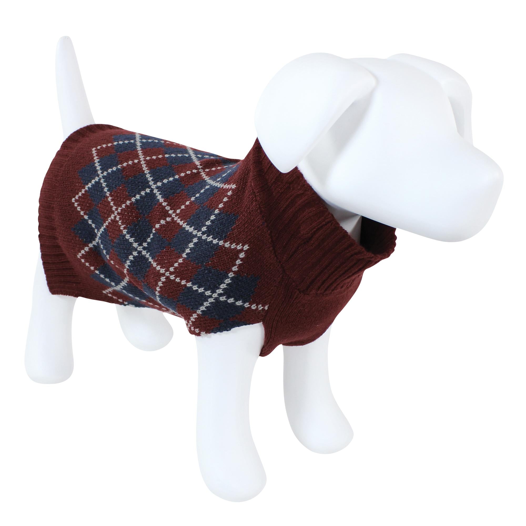 Cozy Pet Sweater, Claret Diamond