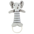 Plush Squeaky Rope Pet Toy, Pachyderm Gray