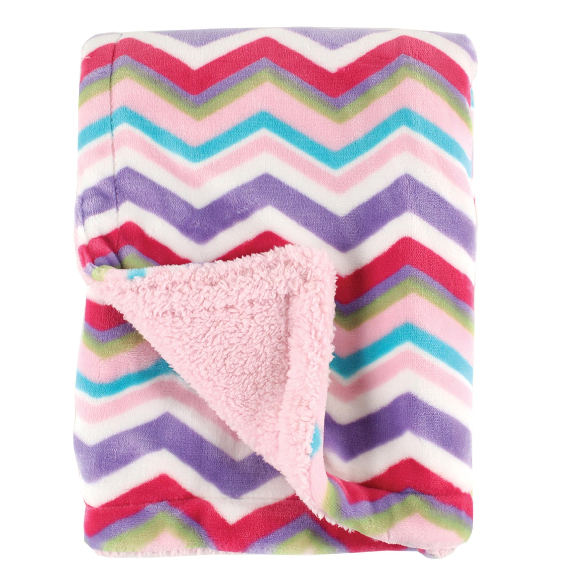Girls Mink and Sherpa Plush Blanket, Blossom Pink
