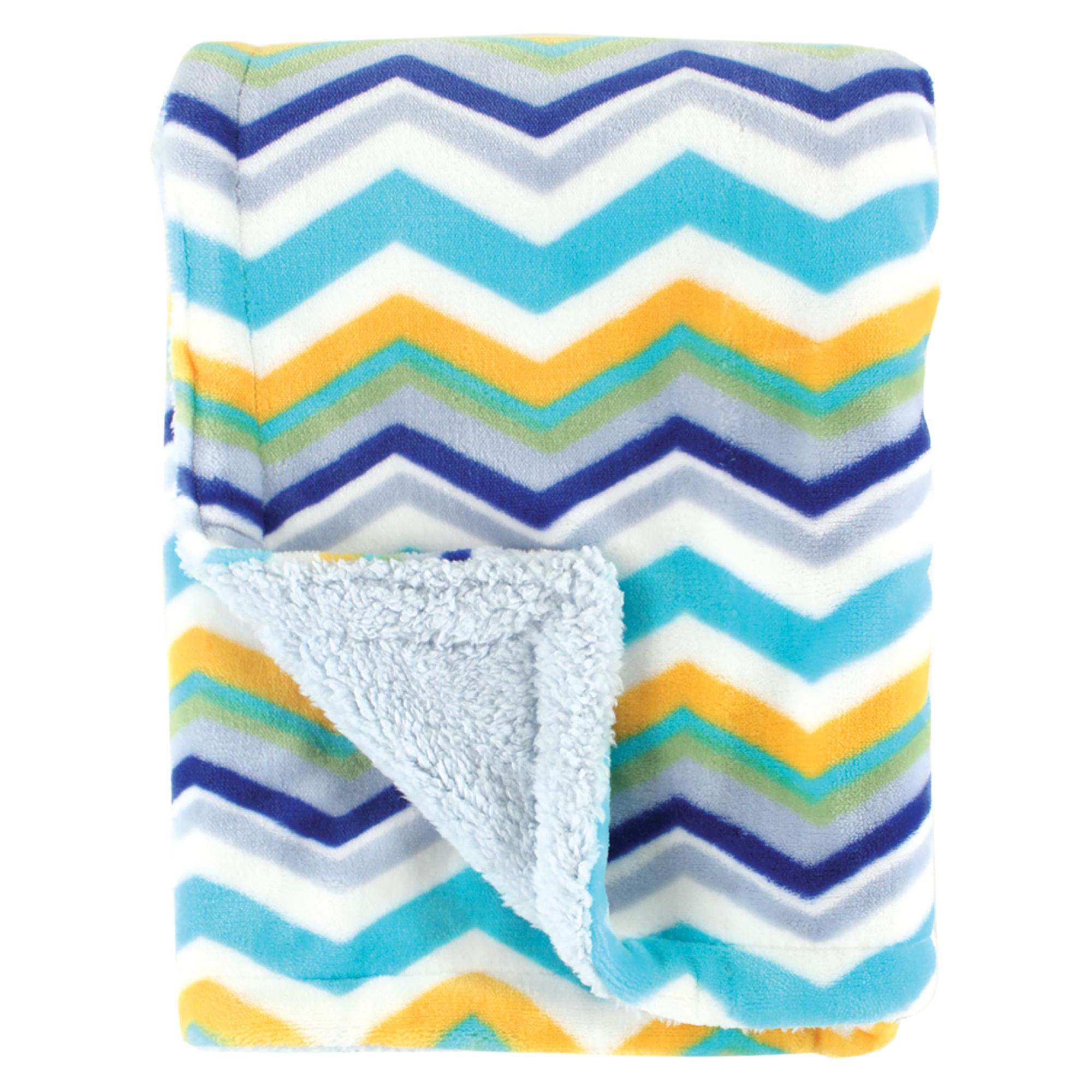Boys Mink and Sherpa Plush Blanket, Cloud Blue