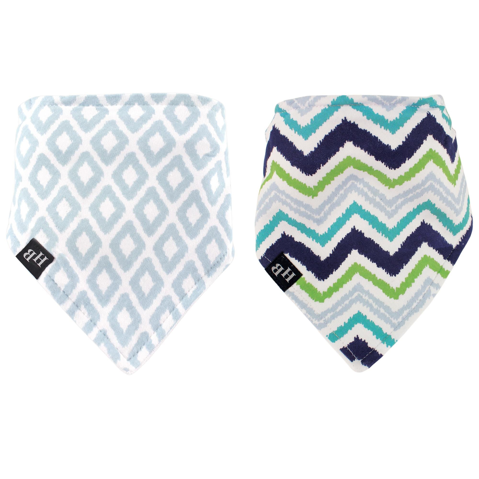 Boys Bandana Bibs Set, Azure Waves