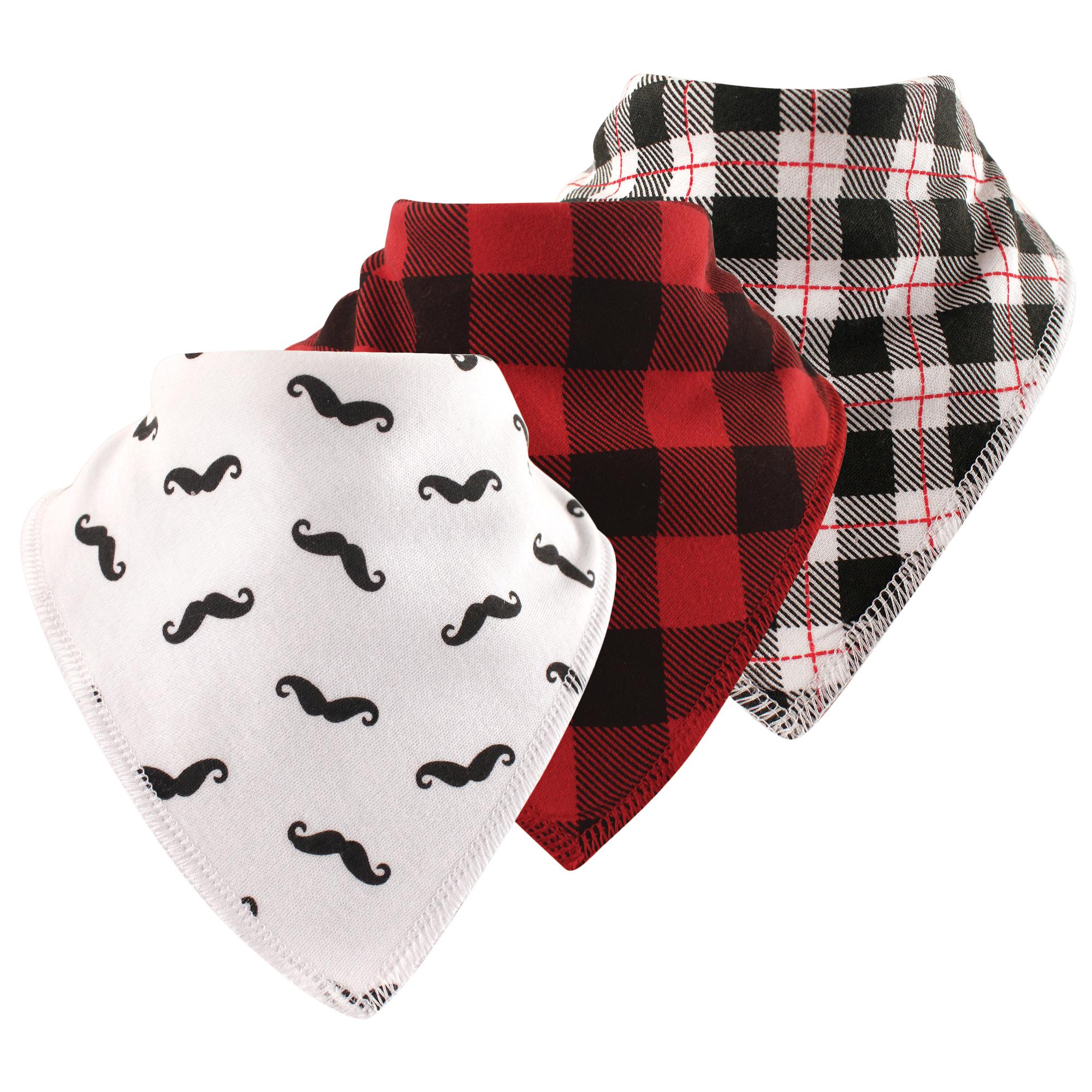 Boys Comfy Fleece Bandana Bibs, Gent's Whiskers