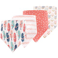 Girls Bandana Bibs Set, Soft Pink Plumage