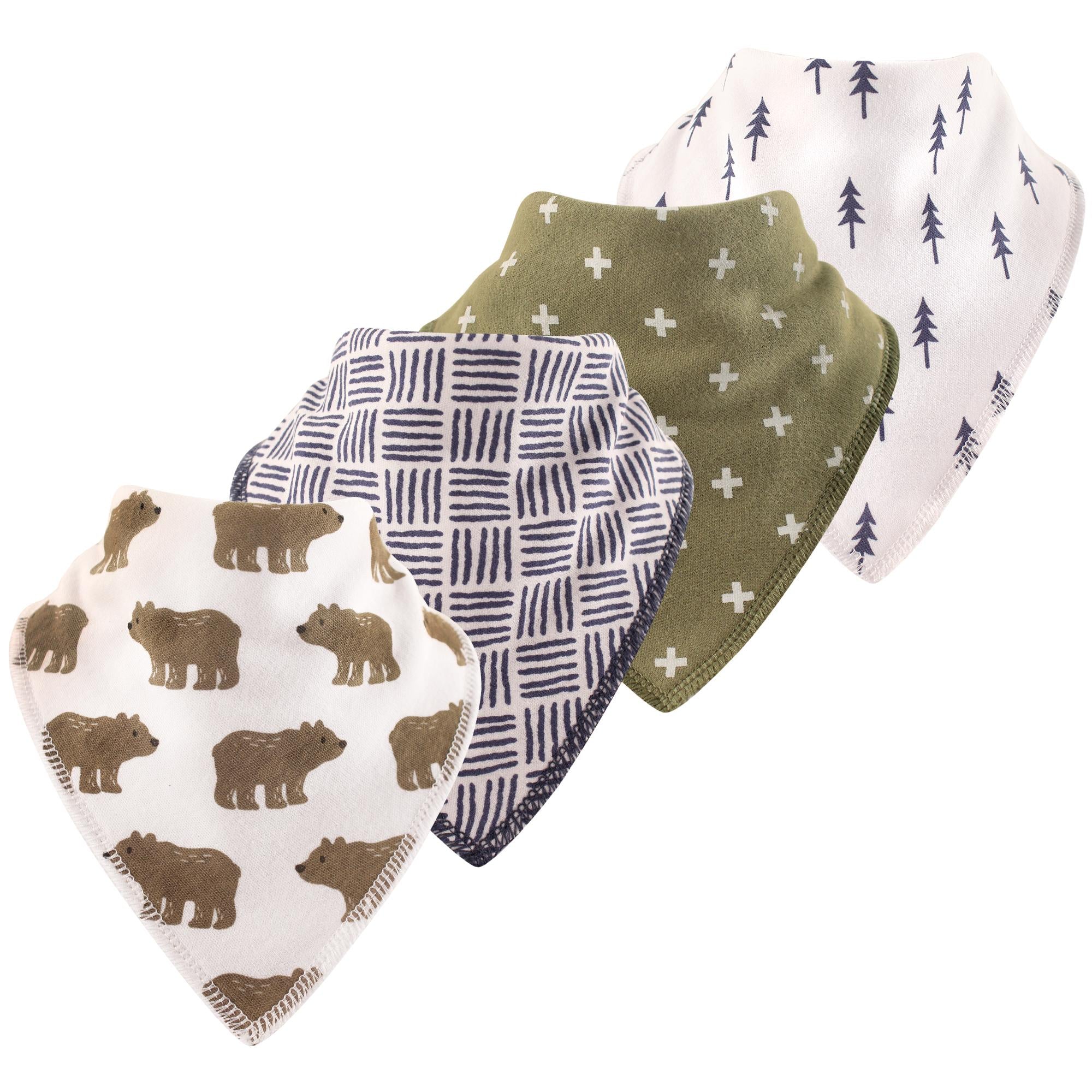 Boys Comfy Fleece Bandana Bibs, Cuddly Cub