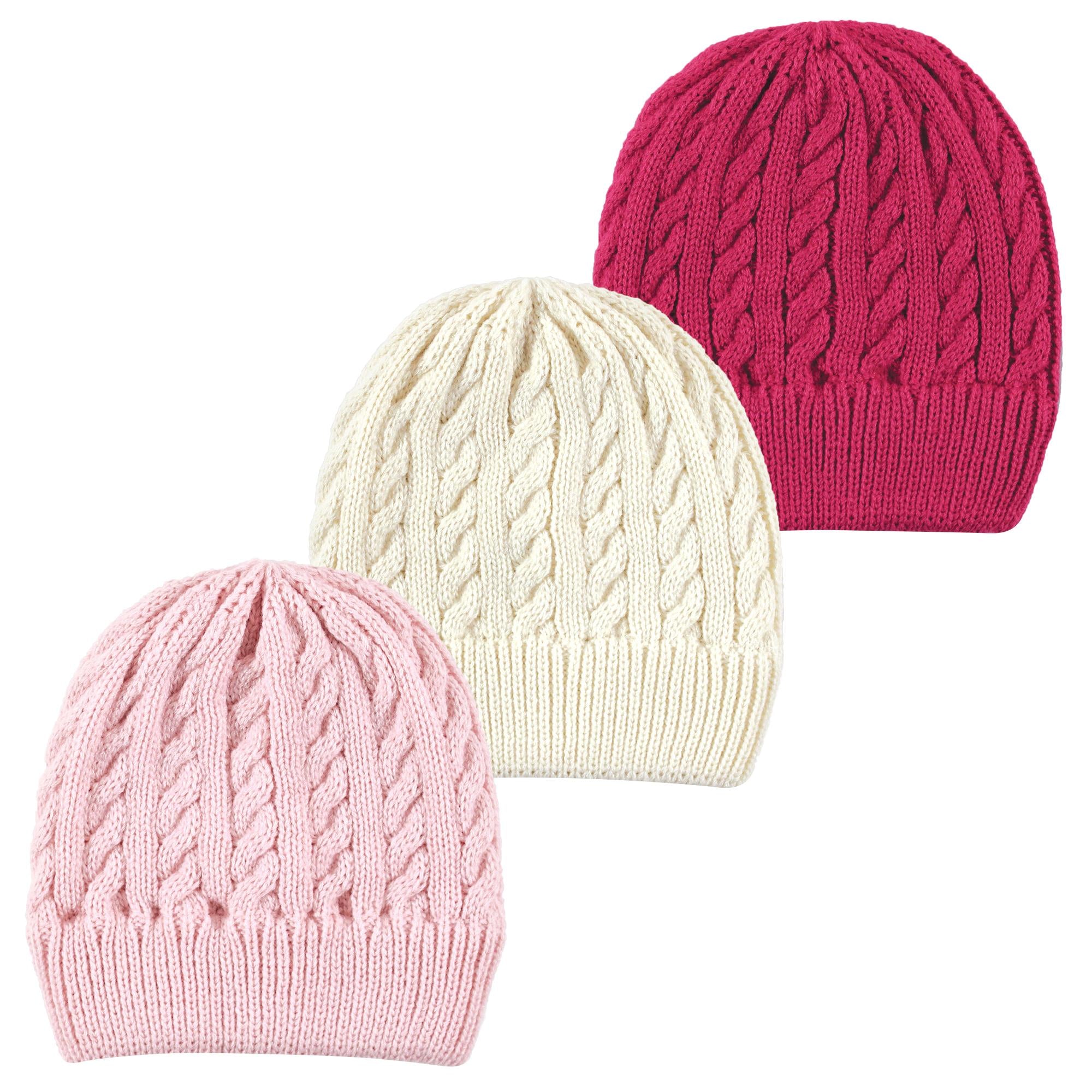 Girls Knit Caps and Beanies, Blushing Vanilla