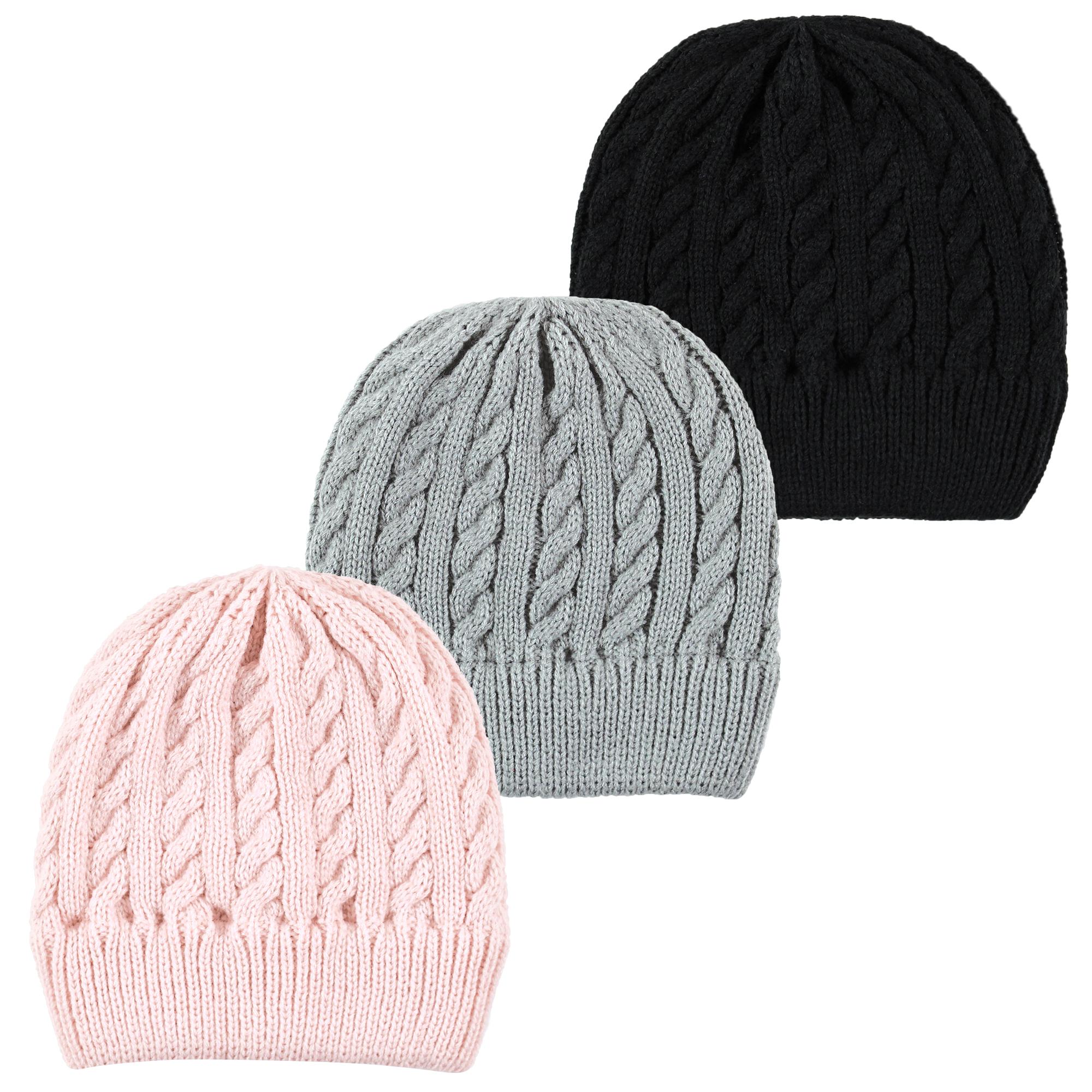 Girls Knit Caps and Beanies, Blush Midnight