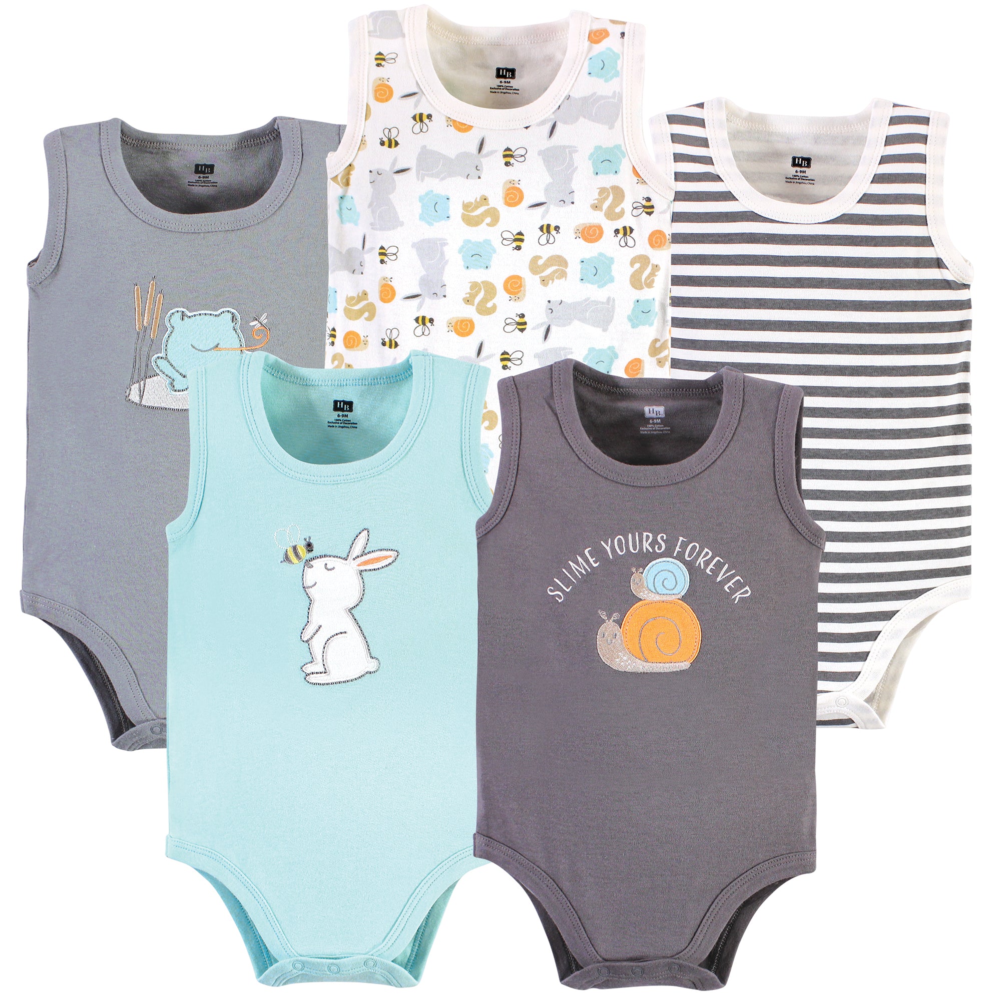 Unisex Sleeveless Bodysuits, Rabbit and Bumblebee
