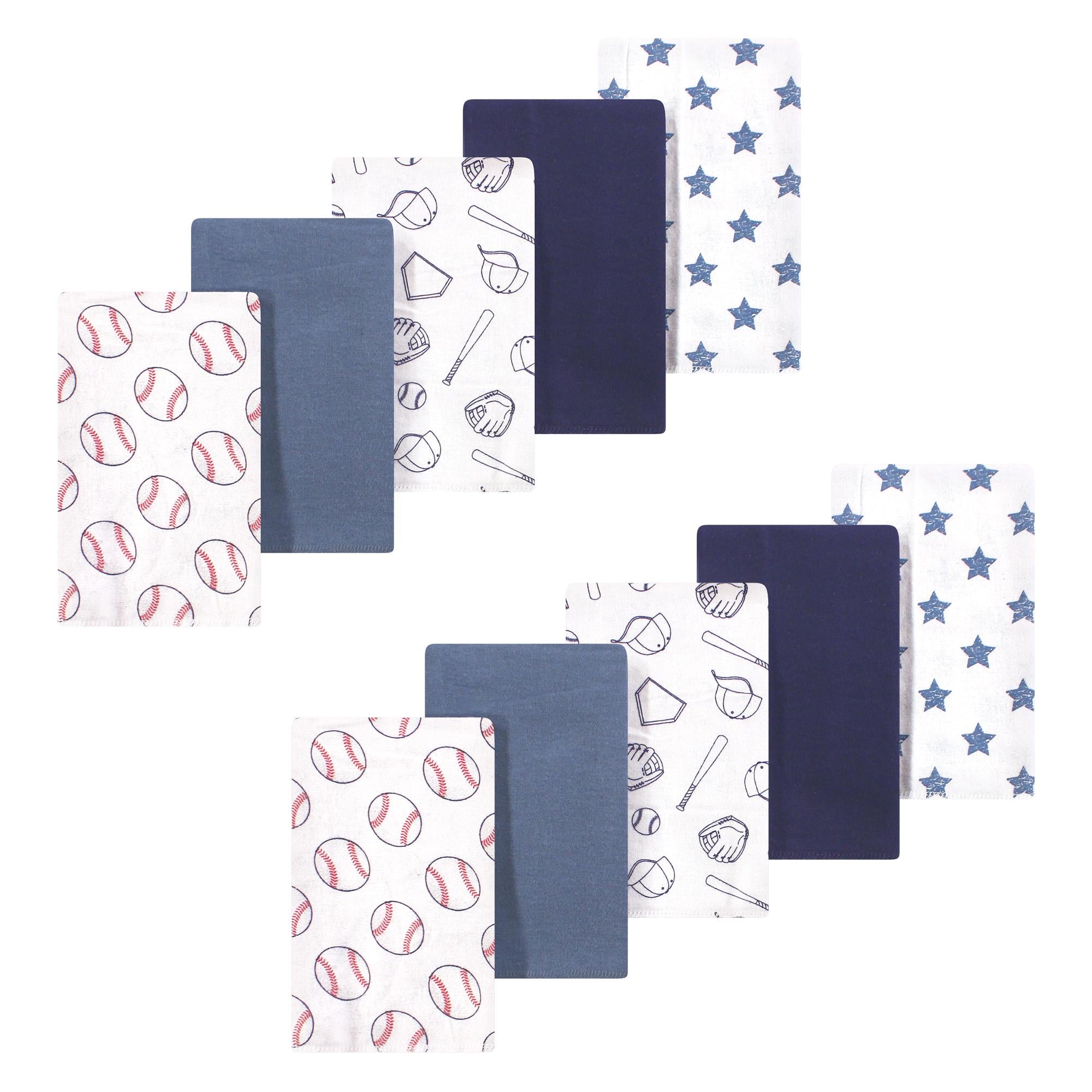 Boys Flannel Burp Cloth Bundle, Home Run Print