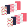 Girls Flannel Burp Cloth Bundle, Summer Melon