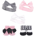 Girls Matching Socks and Hair Accessory Set, Checkered Charm