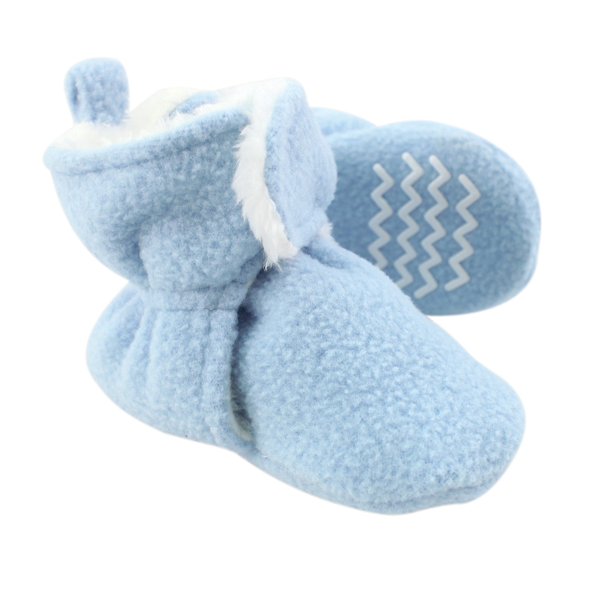 Boys Sherpa Lined Fleece Slippers, Soft Sky
