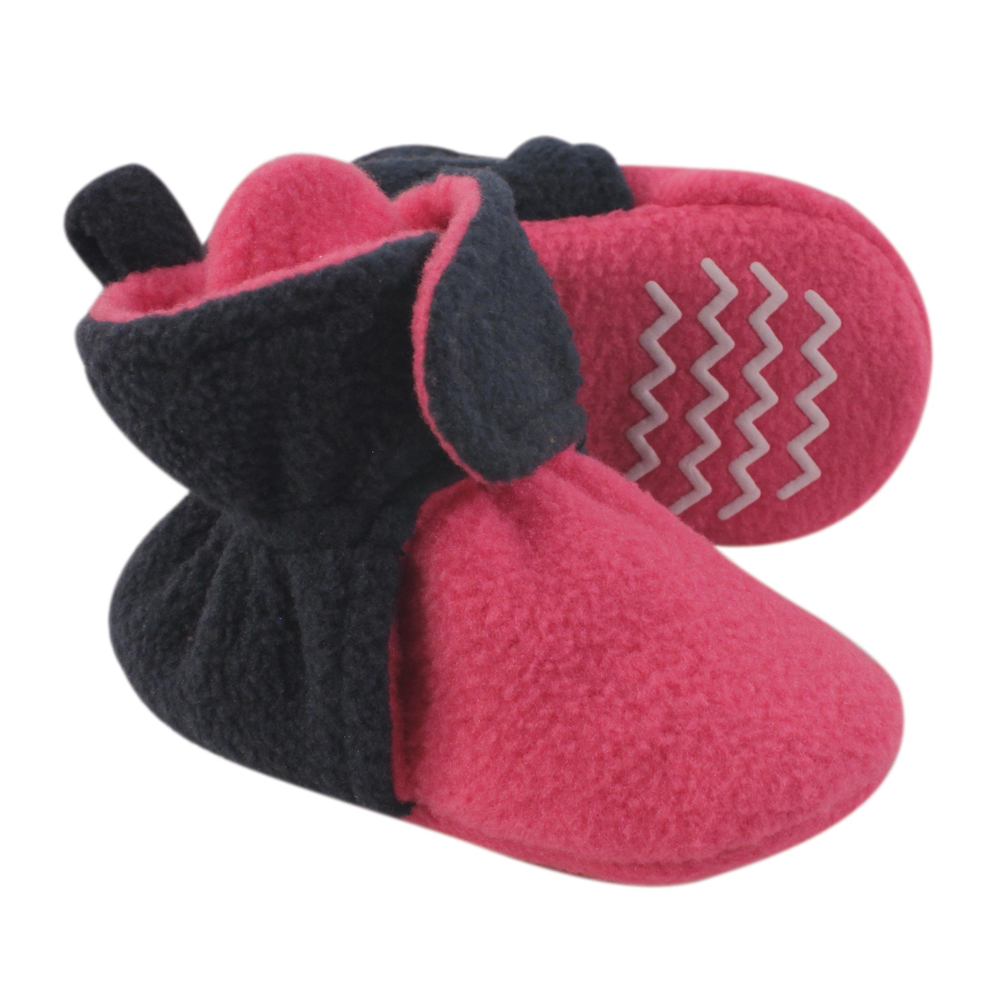 Girls Fleece Booties, Berry Midnight