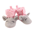 Girls Fleece Booties, Blush Slate Elephant