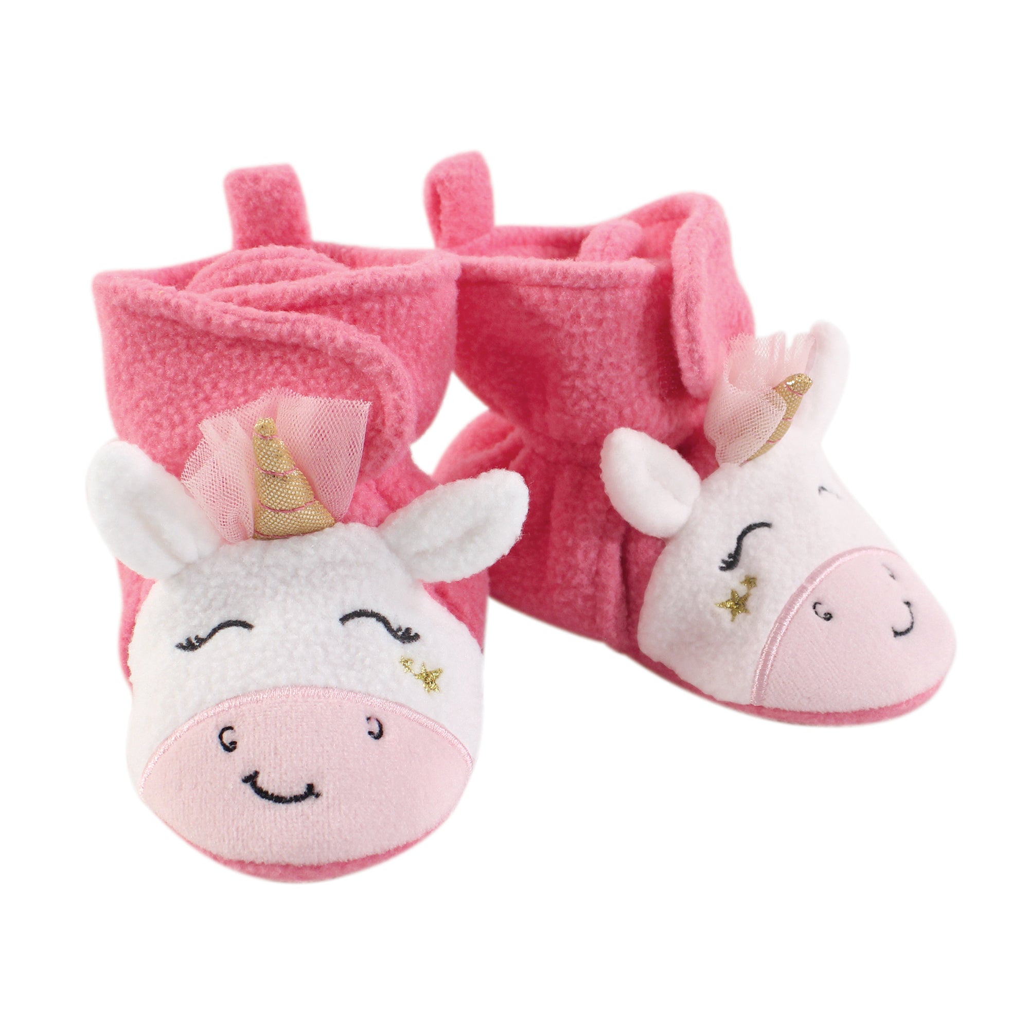 Girls Fleece Booties, Blush Magic Horn