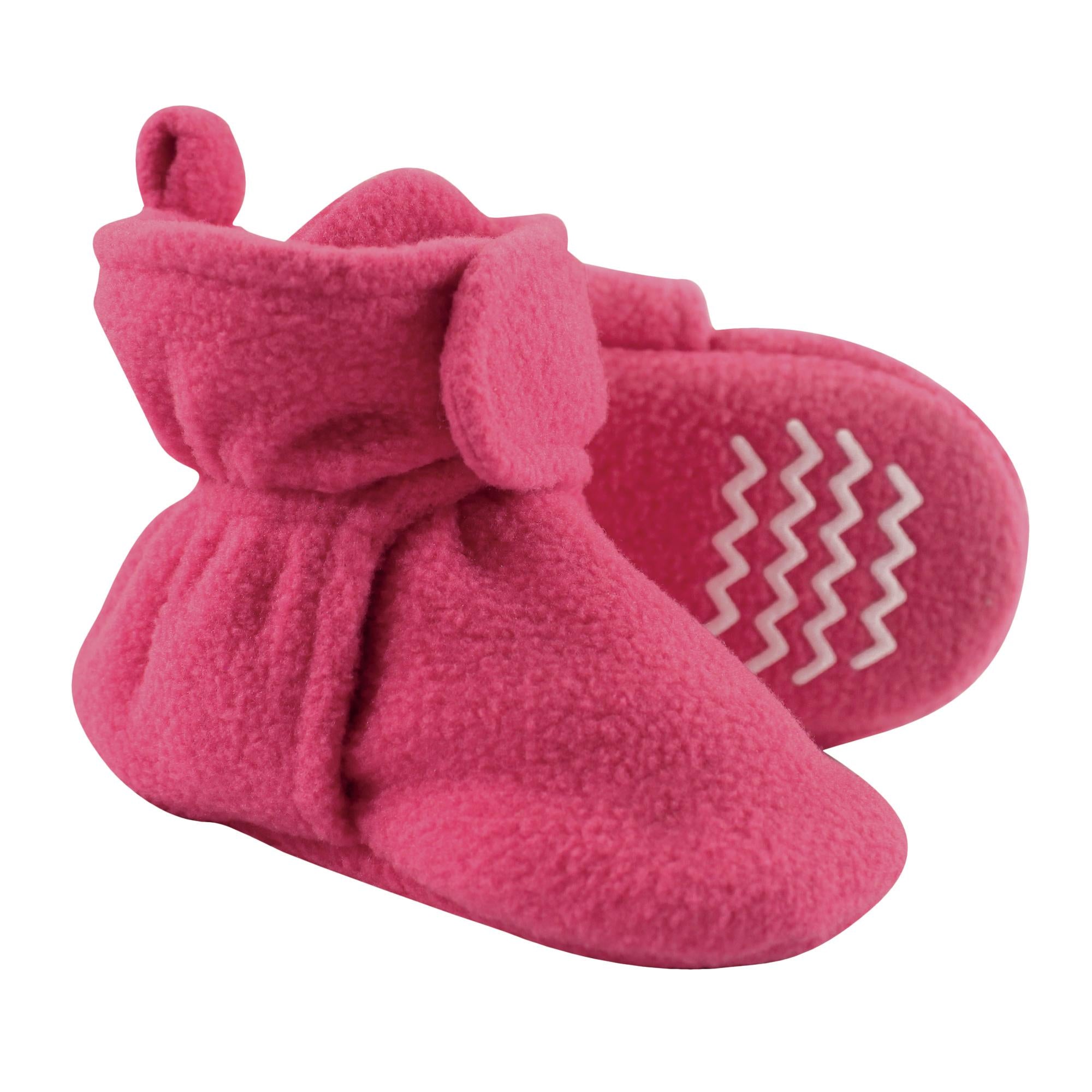 Girls Fleece Booties, Berry Petal