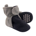 Boys Fleece Booties, Dark Indigo Smoke