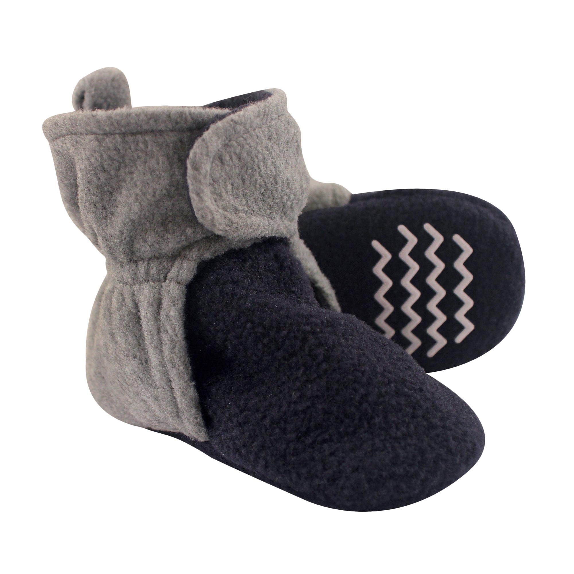 Boys Fleece Booties, Dark Indigo Smoke