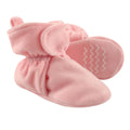Girls Velour Booties, Blossom Pink