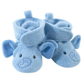Boys Fleece Booties, Azure Elephant
