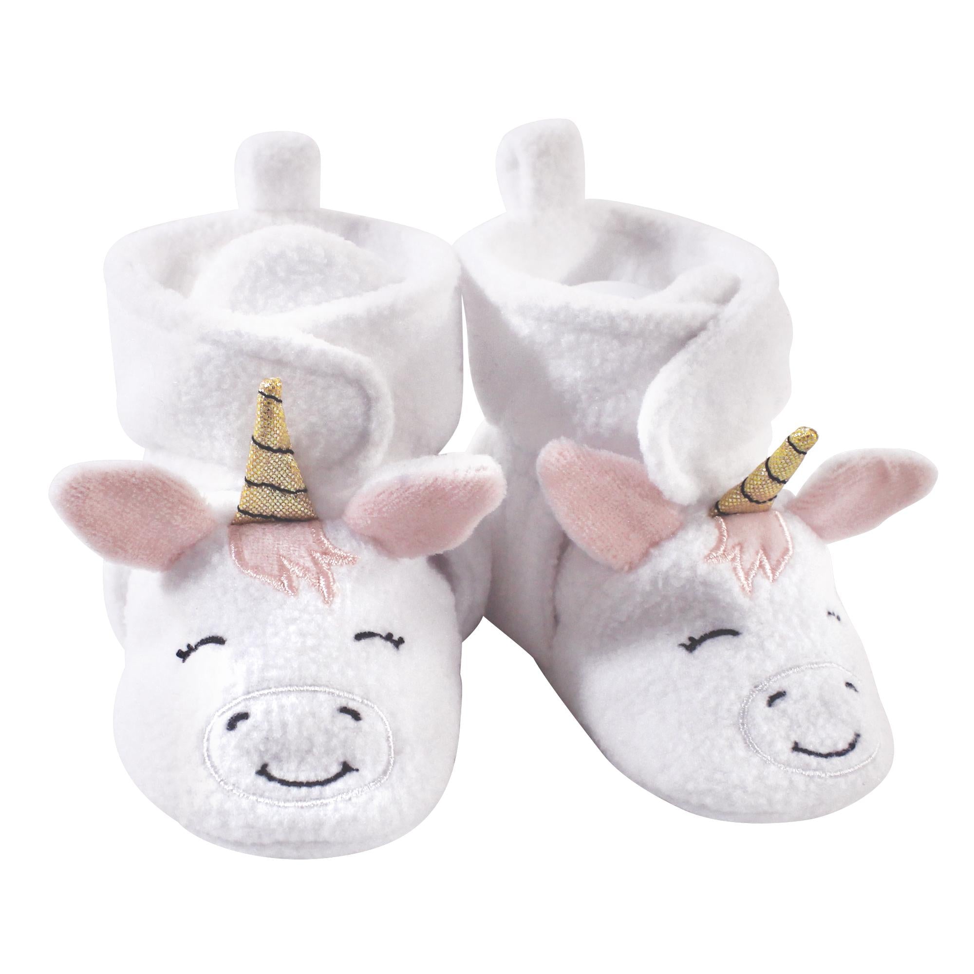 Girls Fleece Booties, Pearly Pegasus