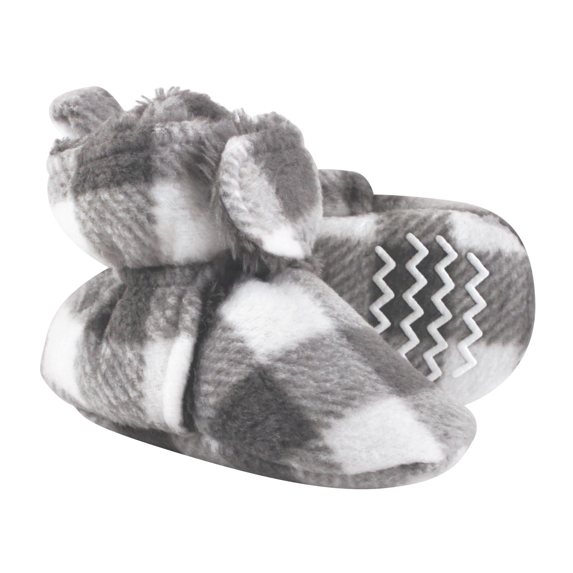 Unisex Sherpa Lined Fleece Slippers, Smoky Ash Check
