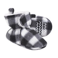 Unisex Sherpa Lined Fleece Slippers, Onyx and Snow Check