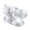 Unisex Sherpa Lined Fleece Slippers, Smoky Ash Check