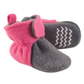 Girls Fleece Booties, Magenta Smoke Heather