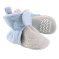 Boys Fleece Booties, Sky Blue Silver
