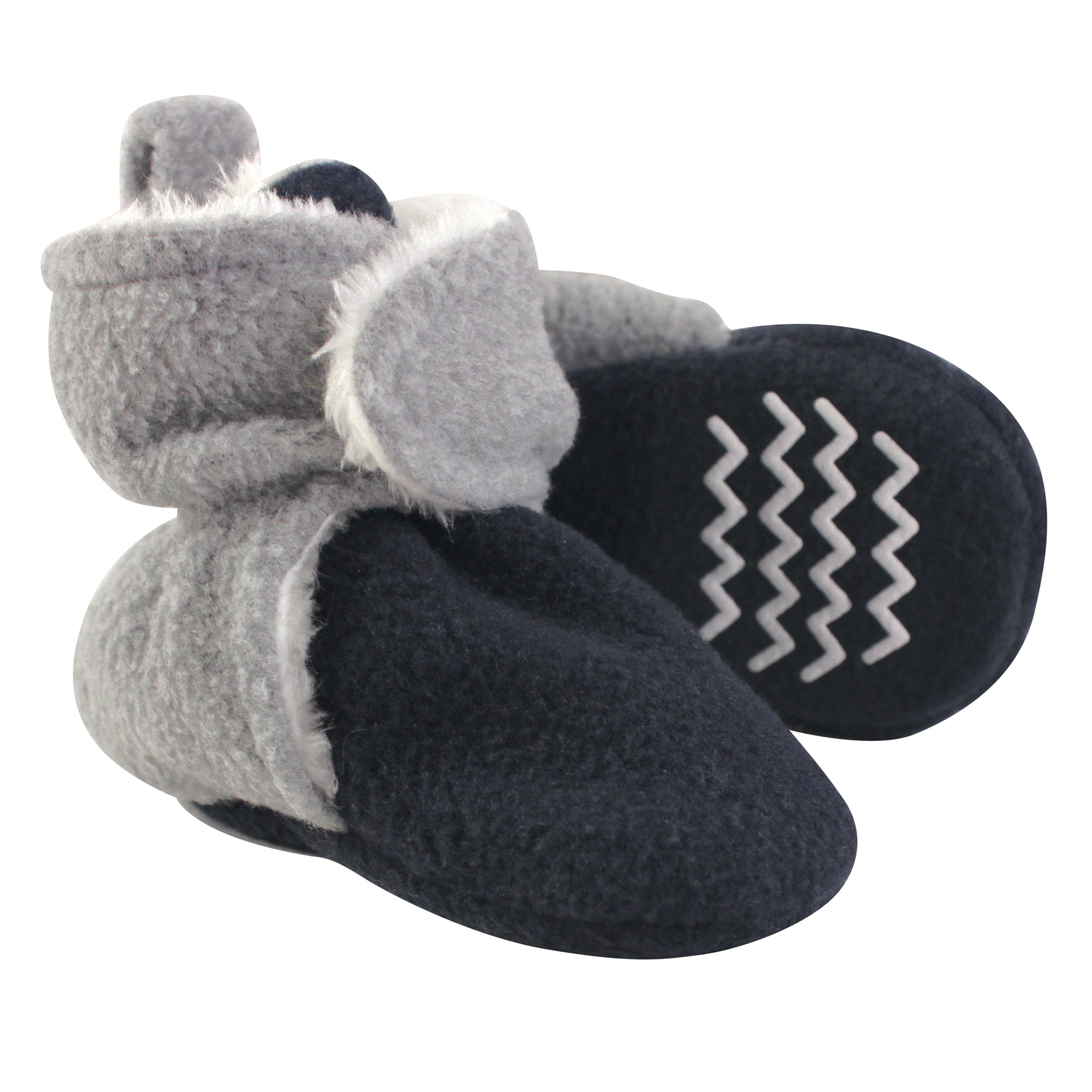 Boys Sherpa Lined Fleece Slippers, Dark Indigo Smoke