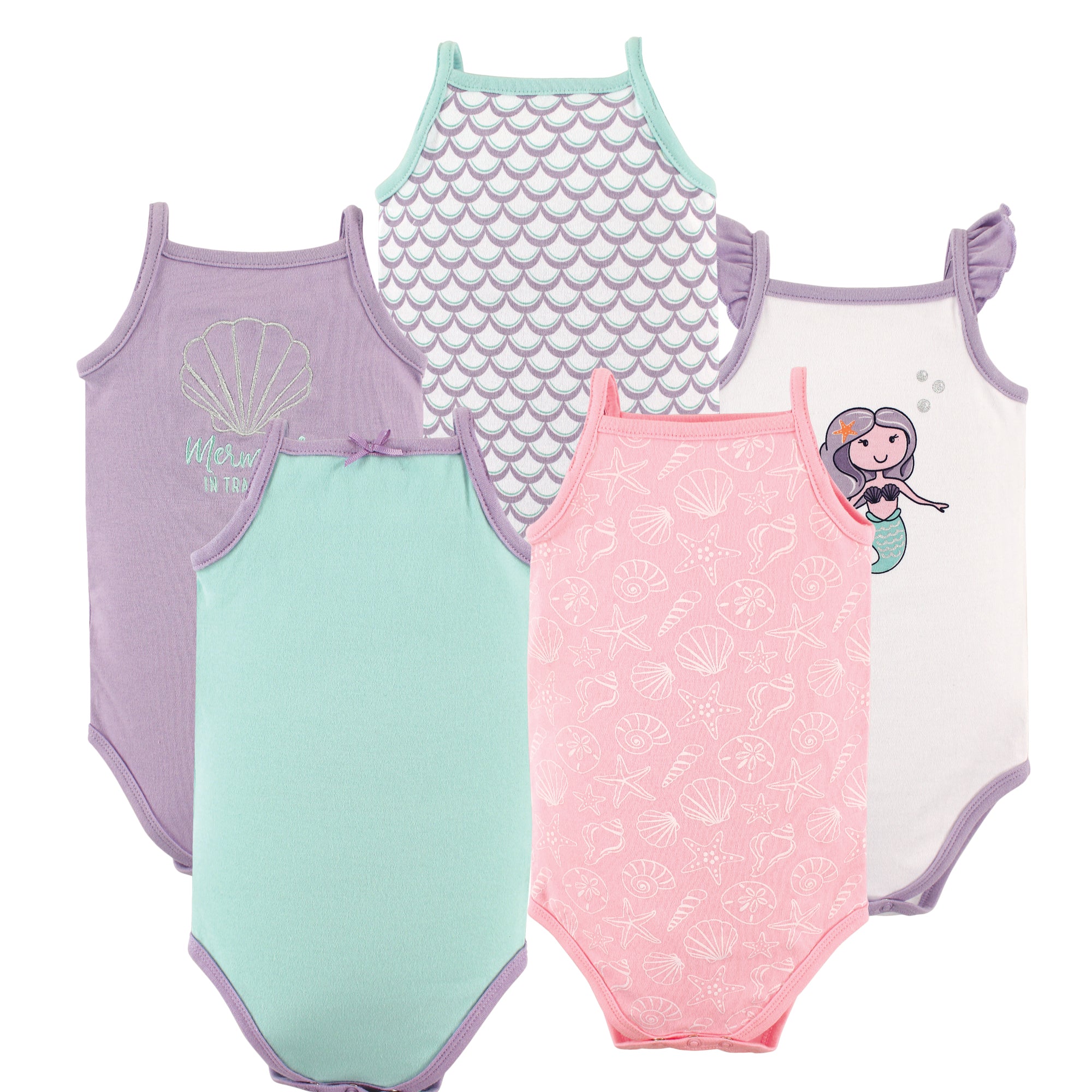 Girls Sleeveless Bodysuits, Aquatic Shore