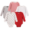 Girls Long Sleeve Bodysuits 5-Pack, Sweet Ribbon