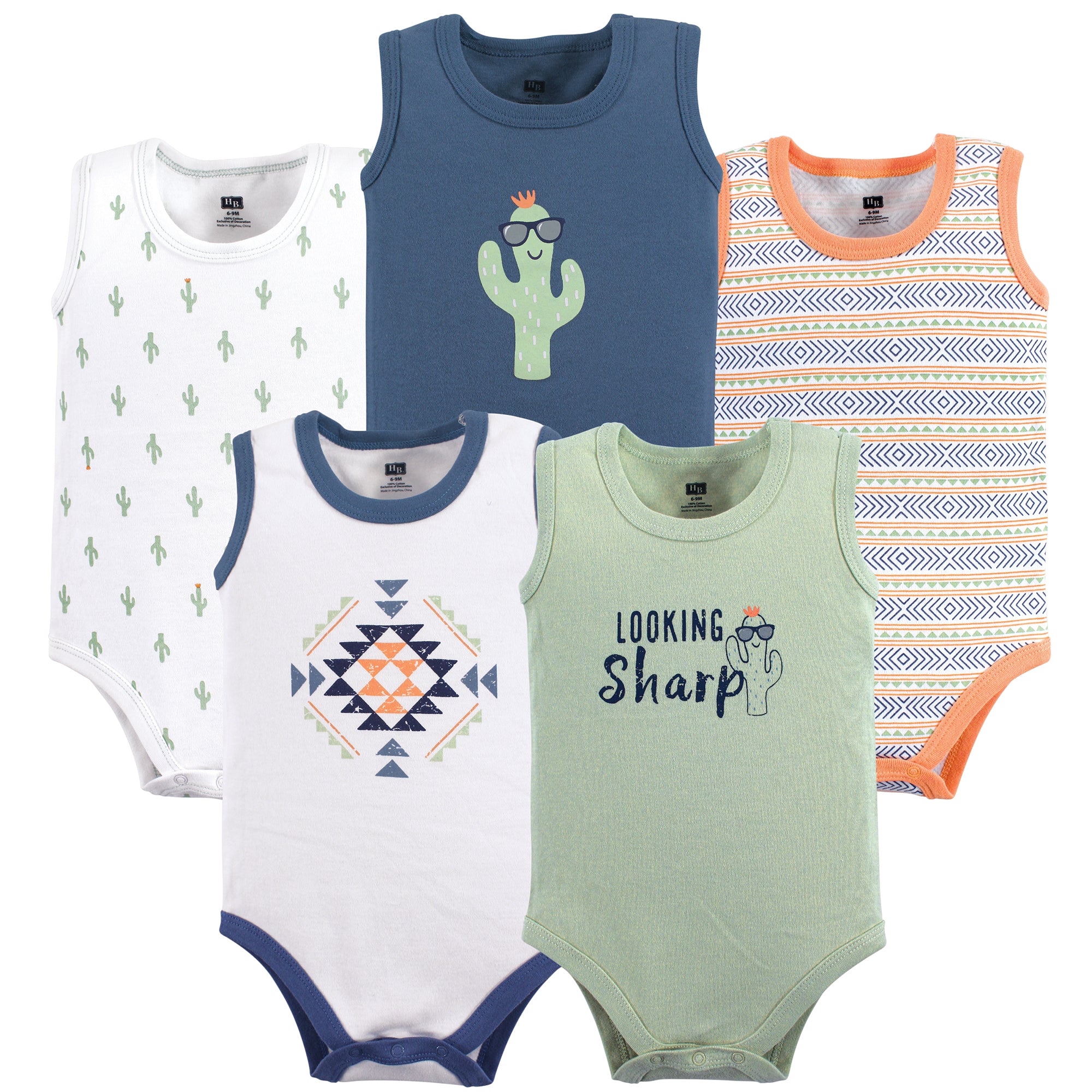 Boys Sleeveless Bodysuits, Wild Sage
