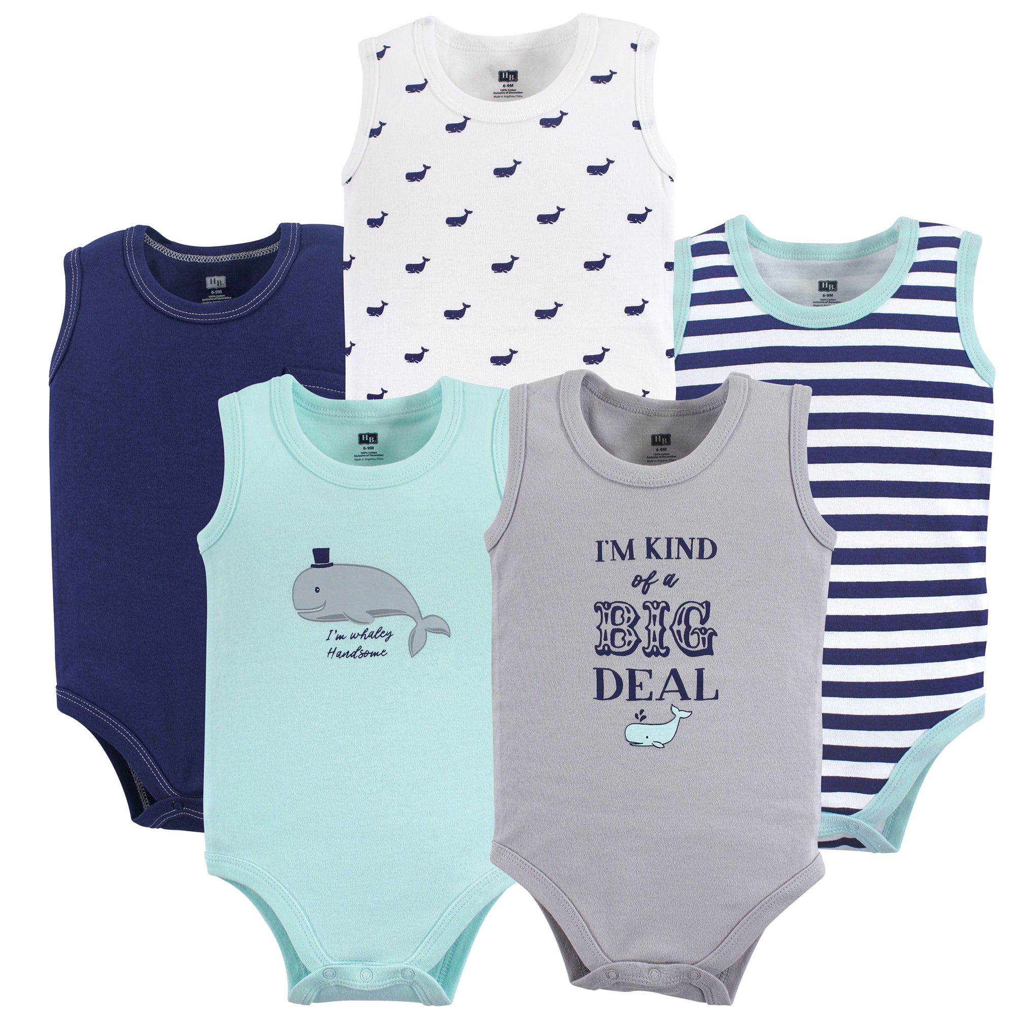 Boys Sleeveless Bodysuits, Majestic Blue