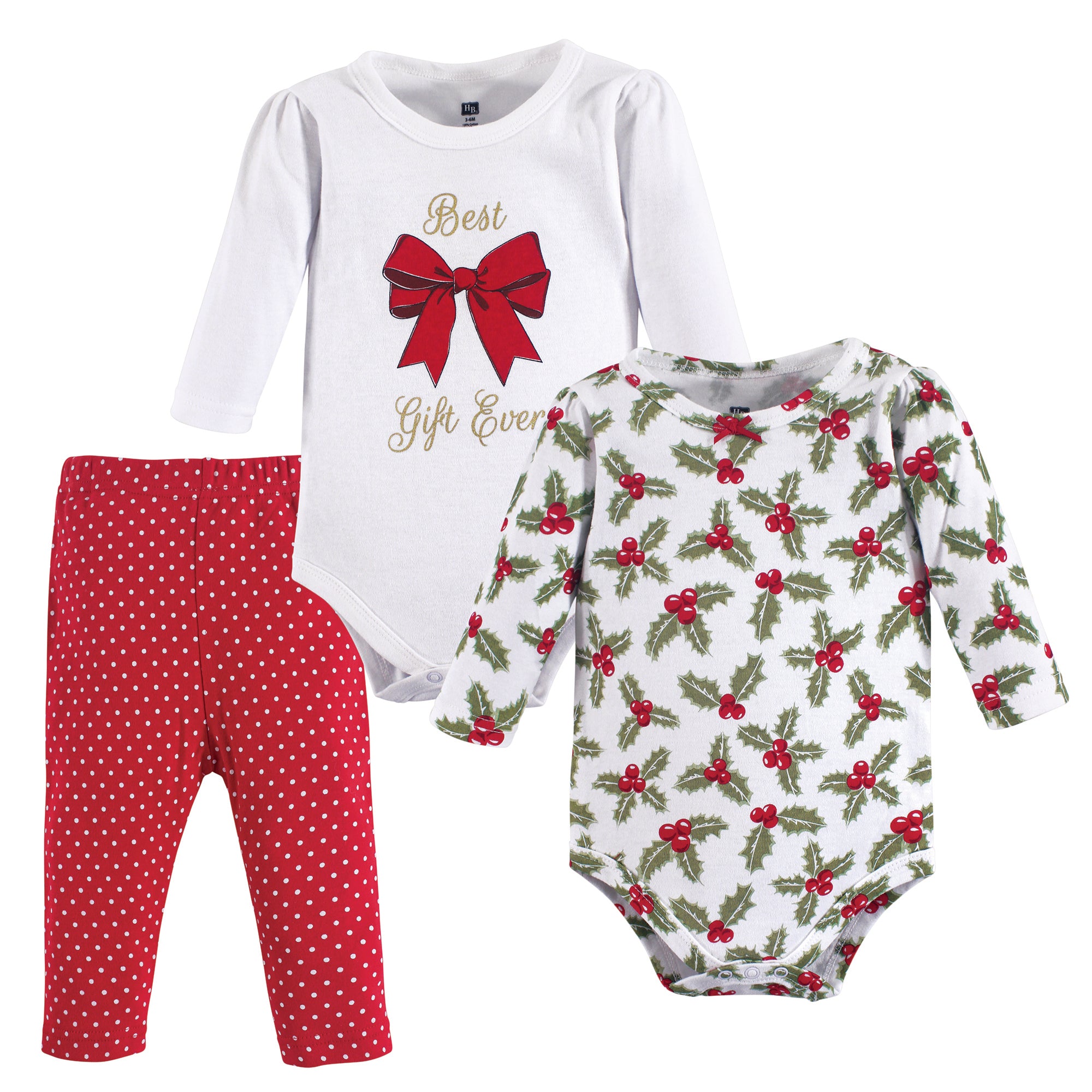 Girls Matching Bodysuit and Pants Bundle, Ruby Celebration