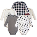 Boys Long Sleeve Bodysuits 5-Pack, Wilderness Moose