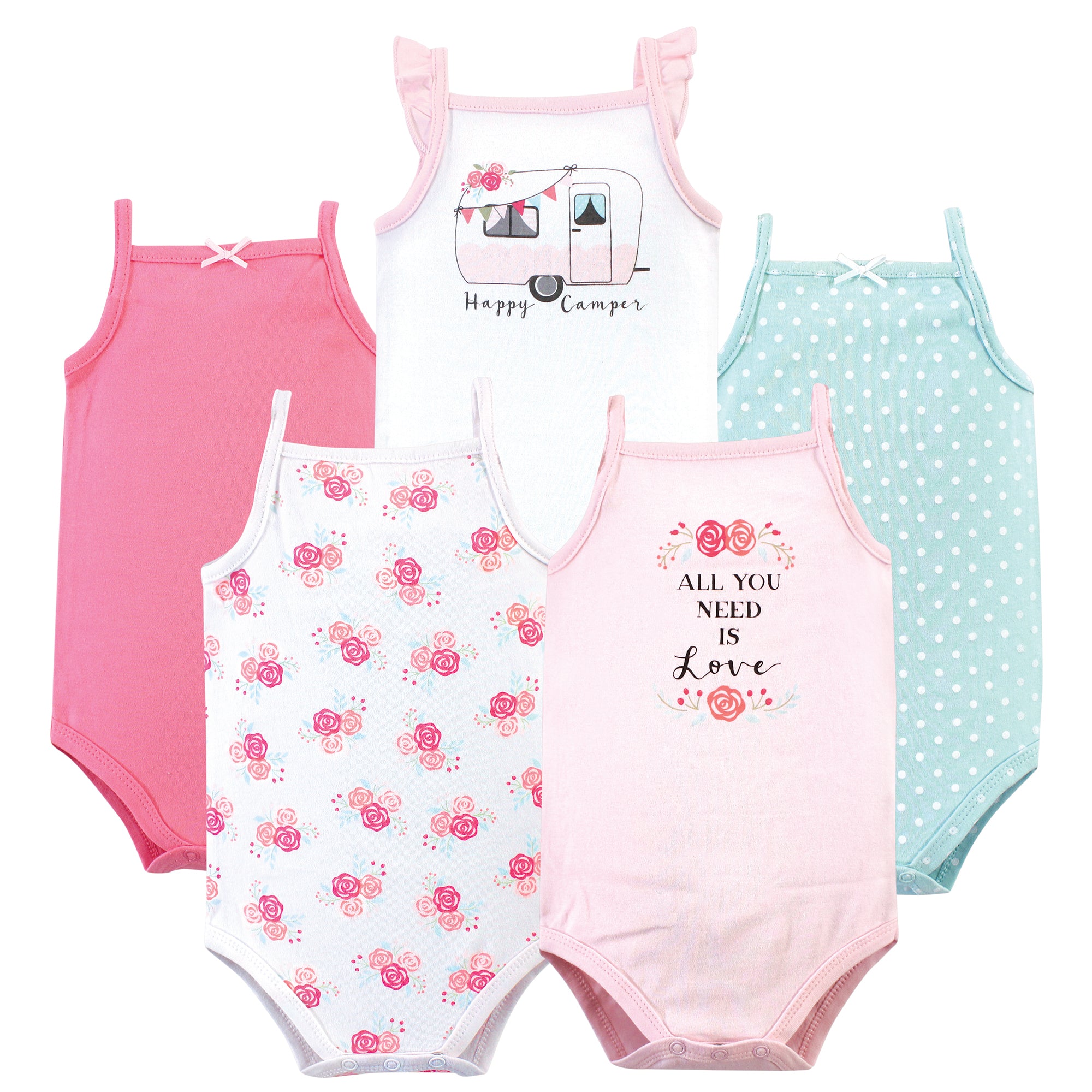 Girls Sleeveless Bodysuits, Blush Outdoor Adventurer