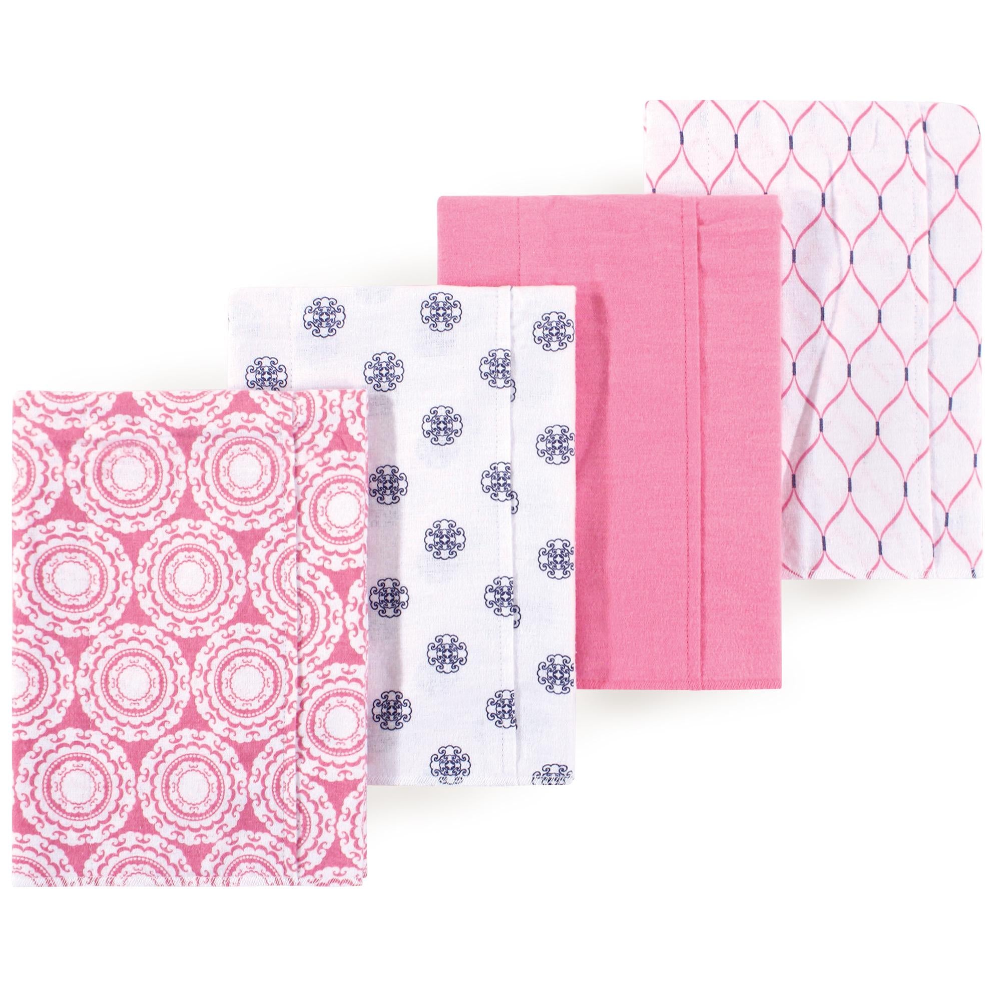 Girls Flannel Burp Cloth Bundle, Vintage Tile