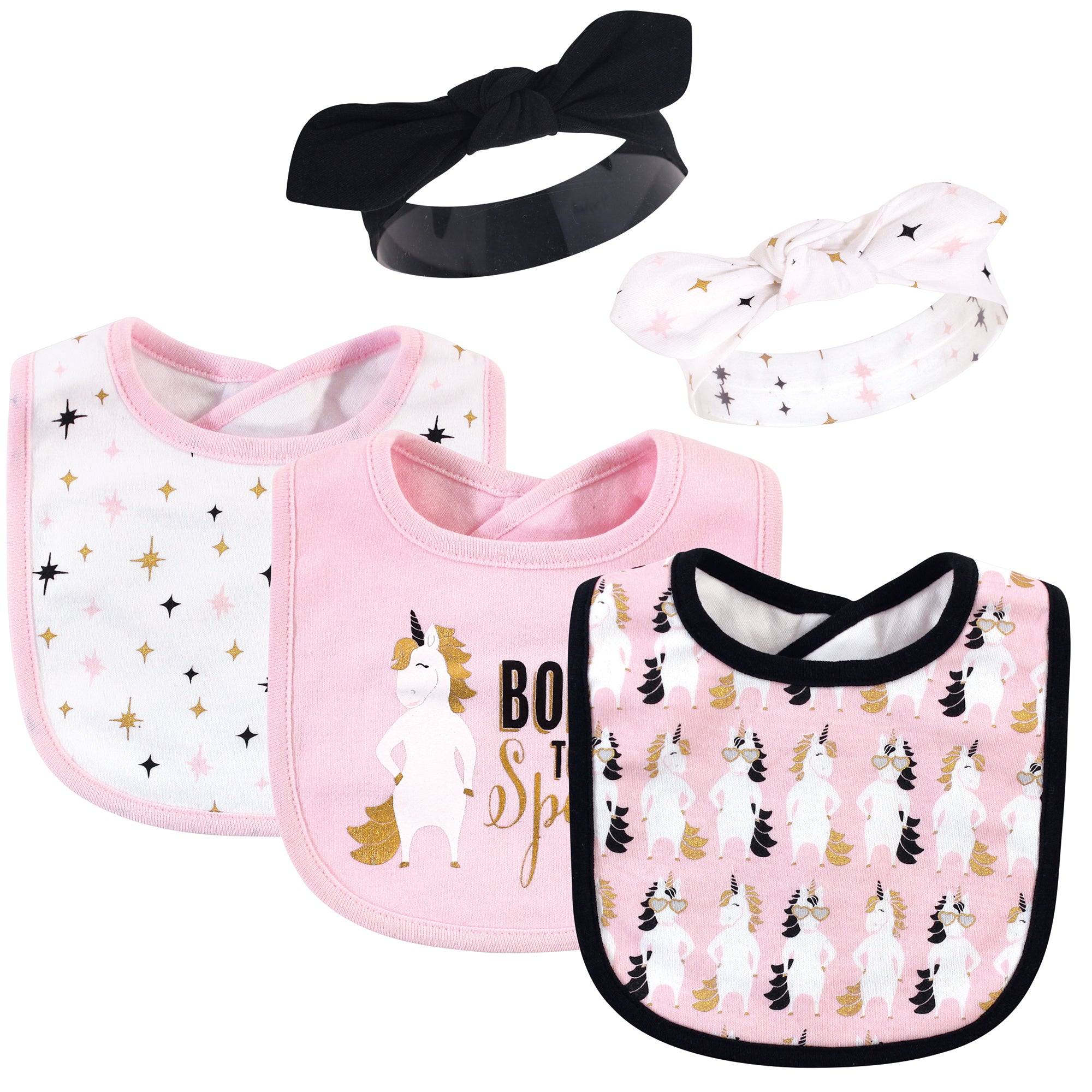 Girls Bib and Head Accessory Bundle, Shimmering Starlight Pony