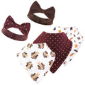 Girls Bib and Head Accessory Bundle, Festive Autumn Hen