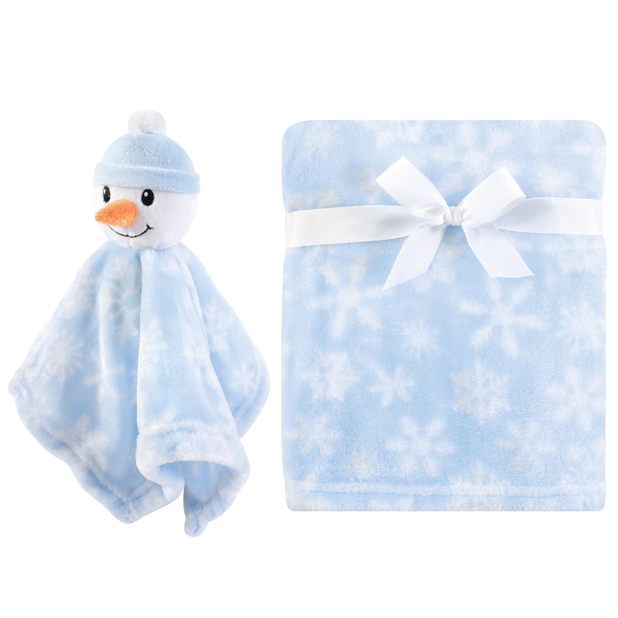 Unisex Plush Blanket with Lovey, Frosty Friend