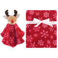 Unisex Plush Blanket with Lovey, Winter Fawn