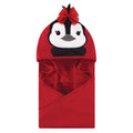 Girls Animal Face Hooded Bath Towel, Crimson Waddle