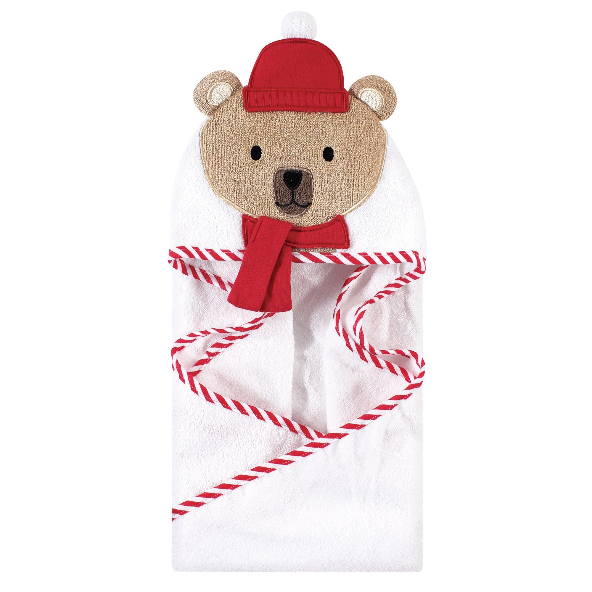 Unisex Animal Face Hooded Bath Towel, Scarved Cub