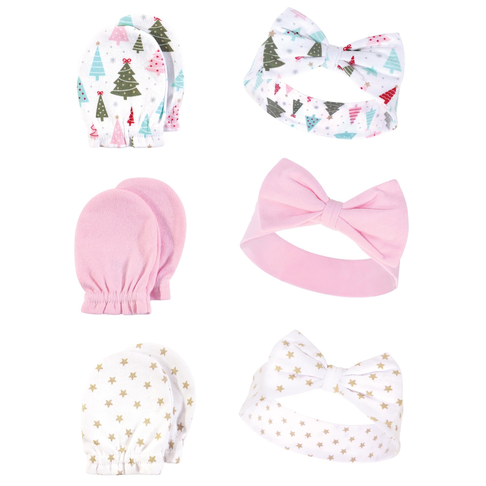 Girls Scratch Mittens and Headband Set, Twinkling Woods