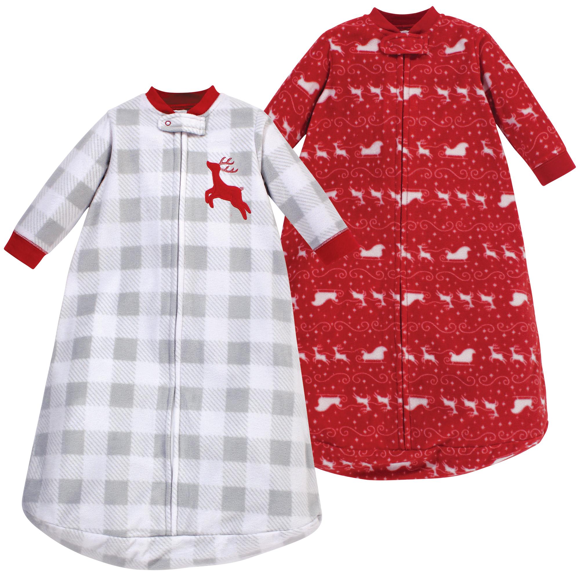 Unisex Long Sleeve Fleece Sleeping Bag, Crimson Winter Sled